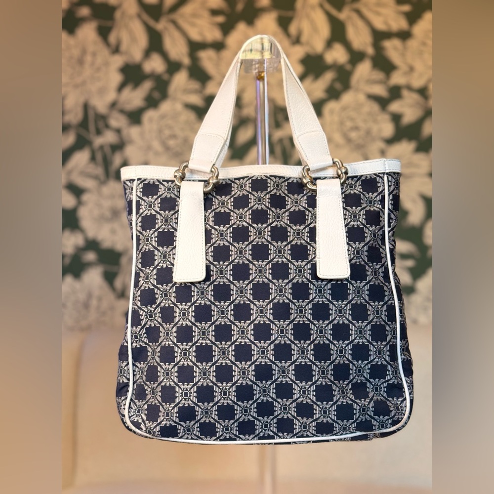 Emporio Armani Denim and Cream Tote Bag EUC